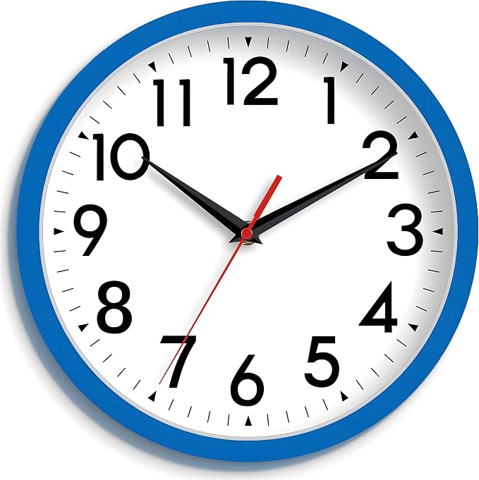 DAXSMY Wall Clock Small Analog 8 Inch Silent Non Ticking Battery Operated by DAXSMY