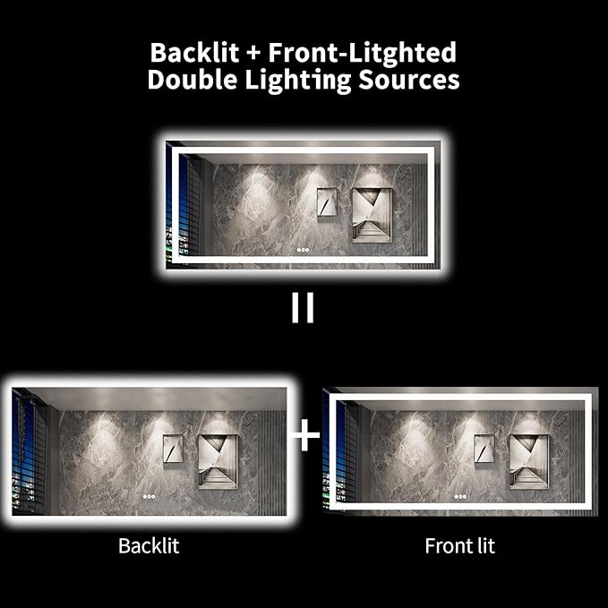 LOAAO 84"X40" LED Bathroom Mirror - Image 6