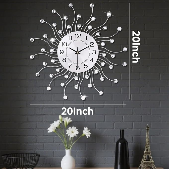 Large Wall Clock for Living Room Decor, Quiet Metal Quartz Clocks Modern Dial - Image 4