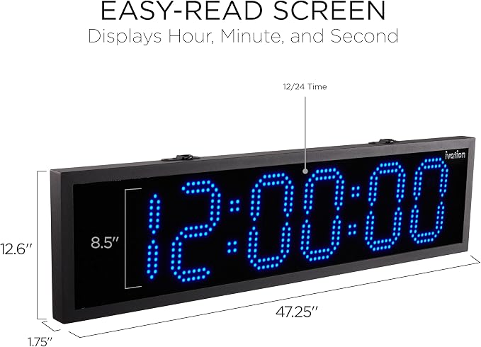 Ivation Oversized 48" Outdoor Waterproof Digital Clock, Auto Time Sync - Image 2