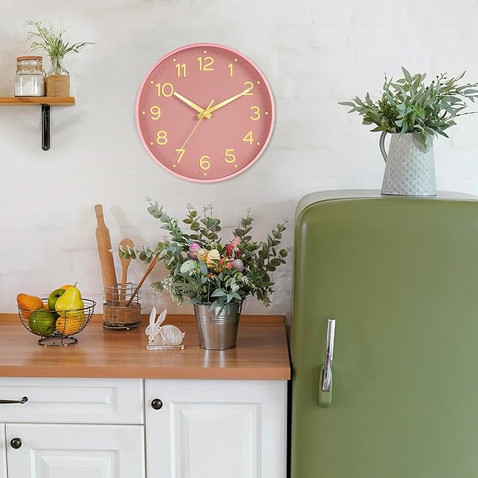 Roymnie Silent Wall Clocks Battery Operated 10 Inch-Modern Non Ticking Analog - Image 2