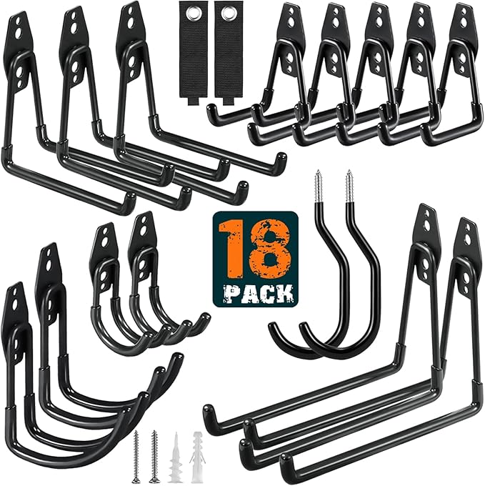 HUPBIPY 18 Pack Garage Hooks Heavy Duty Utility Steel by HUPBIPY