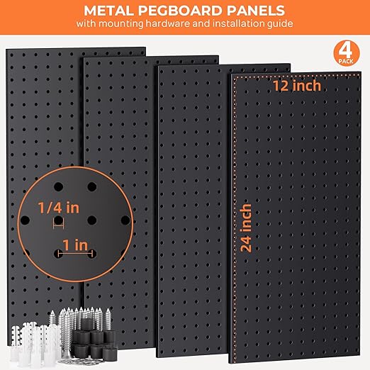 INCLY 4 Pack Peg Board, Peg Board Panels - Image 4