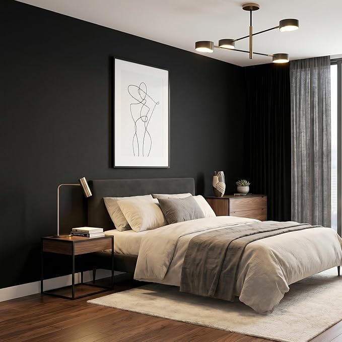 FUKU MON 24"x786" Black Wallpaper Peel and Stick Black Contact Paper Matte - Image 4