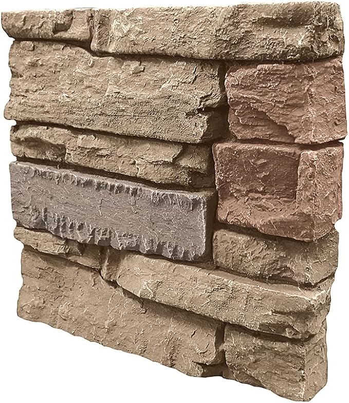 GenStone Faux Stacked Stone Sample 12" x 12" in Desert Sunrise Color by GenStone