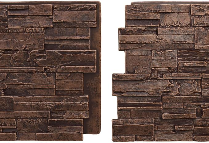 EverStone Cascade Faux Stone Panel, 48 5/8"W x 24 3/4"H x 1 1/4"D, Sequoia - Image 8