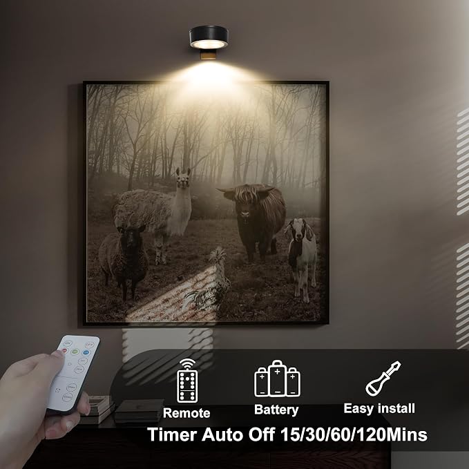 3-Pack Battery Operated Picture Light Magnetic Painting Light - Image 4