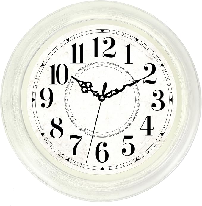 Vintage Wall Clock 16 Inch Quartz Silent Non-Ticking Analog Clock Battery by Comfytune