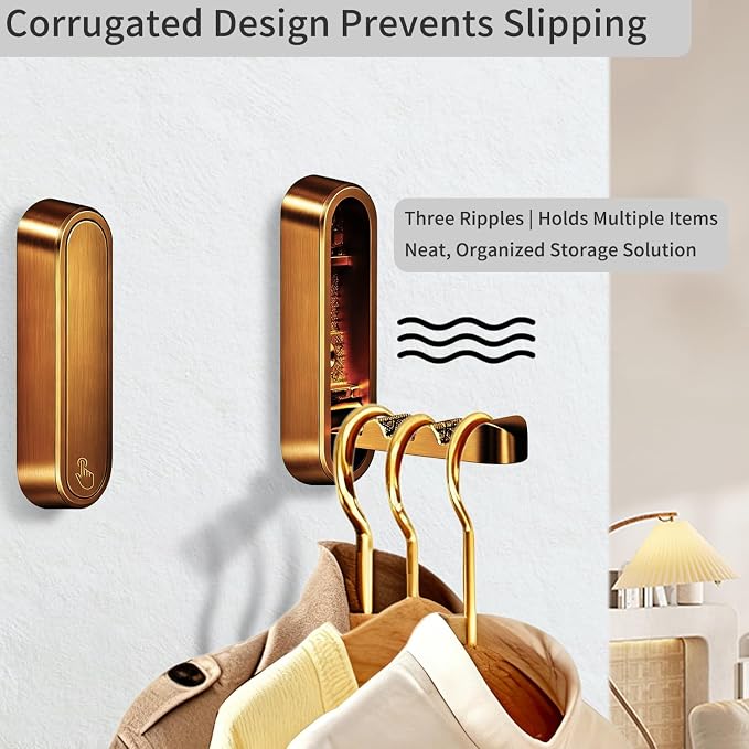 6PCS Foldable Wall Hooks, Zinc Alloy Flip Down Hooks, Retractable Wall Hooks - Image 3