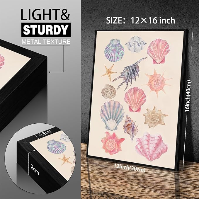 Pink Shell Posters Funky Coastal Cowgirl Wall Art Vintage Beach House - Image 2