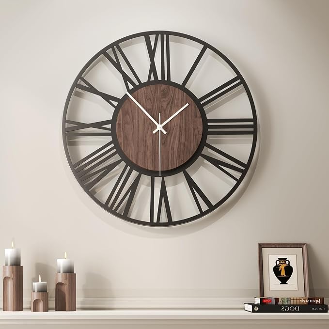 Cuspin 24 Inch Large Wall Clock, Silent Non Ticking Battery Operated Roman by Cuspin