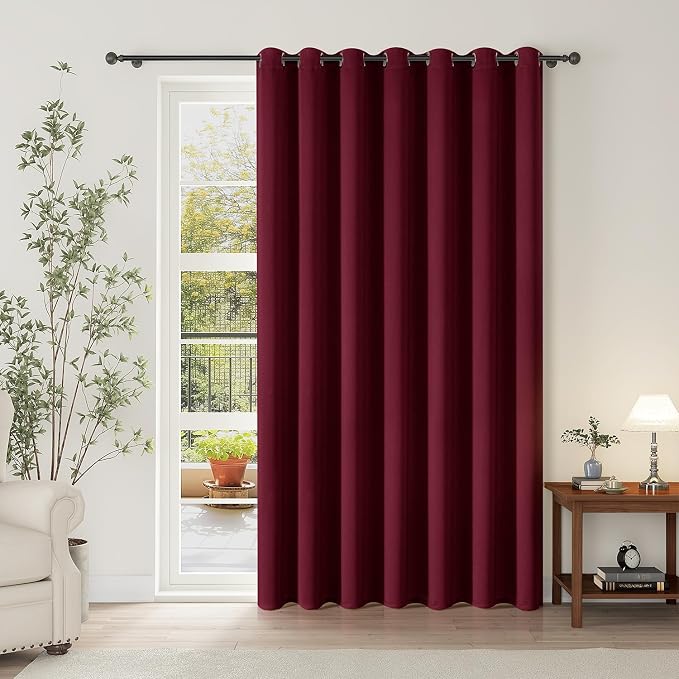 ChrisDowa Room Divider Curtain 108 Inches Long, Wide Blackout Sliding Door by ChrisDowa