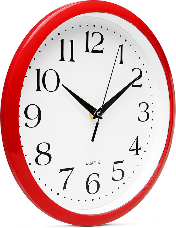 Bernhard Products Red Wall Clock Silent Non Ticking - Image 5