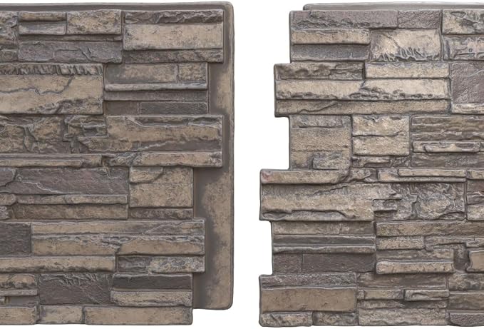 EverStone Cascade Faux Stone Panel, 48 5/8"W x 24 3/4"H x 1 1/4"D, Cascade - Image 8