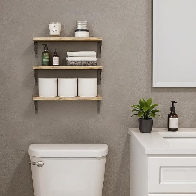 Fixwal Floating Shelves for Wall, Wood Wall Mounted Shelves for Bedroom - Image 6