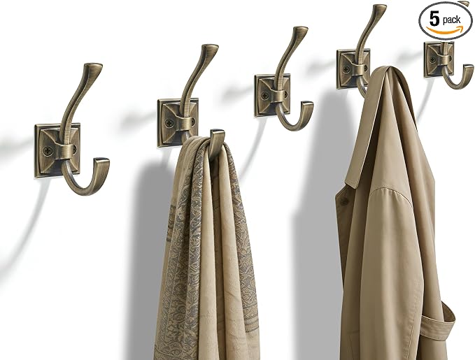 TUNNY 5 Pack Antique Design Wall Hanging Coat Hooks by TUNNY