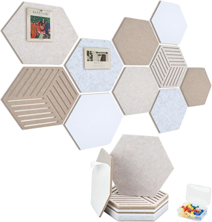 Acoustic Felt Bulletin Board Tiles Self-Adhesive Sound Absorbing Wall Panels by LYHLYA