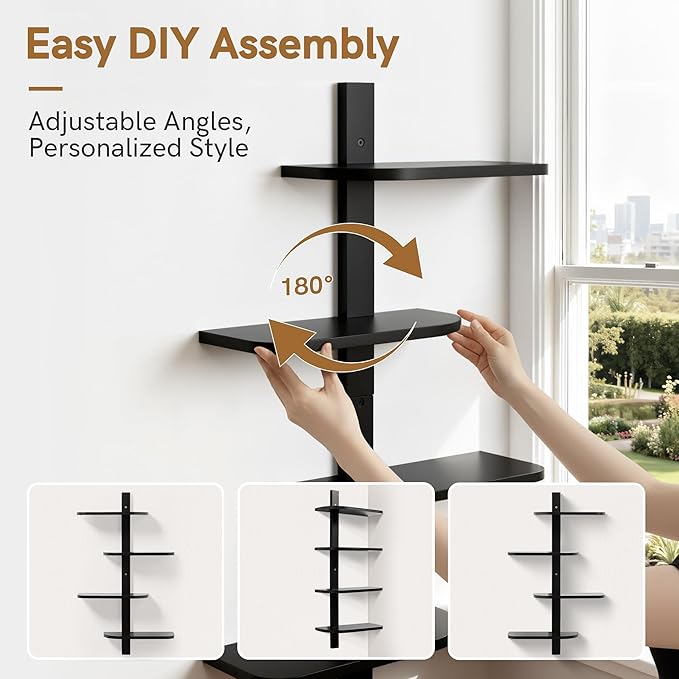 Afuly Black Floating Shelves for Wall Display Shelf Unit Modern Decorative - Image 5