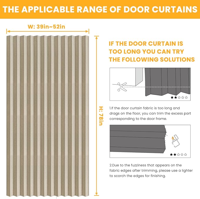 AJAZZ 100% Blackout Magnetic Door Curtain Accordion Doors Interior Folding - Image 3