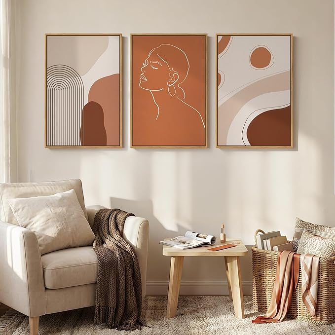 Framed Mid Century Modern Boho Wall Art - Image 5
