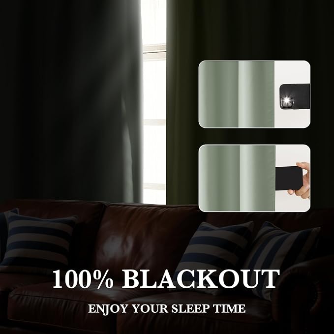 RYB HOME 100% Blackout Short Curtains - Image 5
