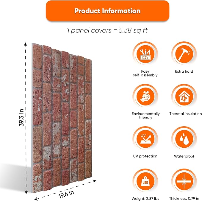 IZODEKOR 3D Wall Panels Brick Effect - Image 3