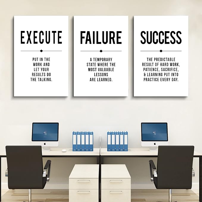 Framed Canvas Wall Art Success Quote, Office Wall Art, Positive Motivational - Image 5