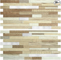 AULIGET 20 Sheets Beige & Brown Wood Peel and Stick Backsplash, PVC Mixed Metal by AULIGET