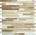 AULIGET 2 Sheets Beige & Brown Wood Peel and Stick Backsplash, PVC Mixed Metal by AULIGET