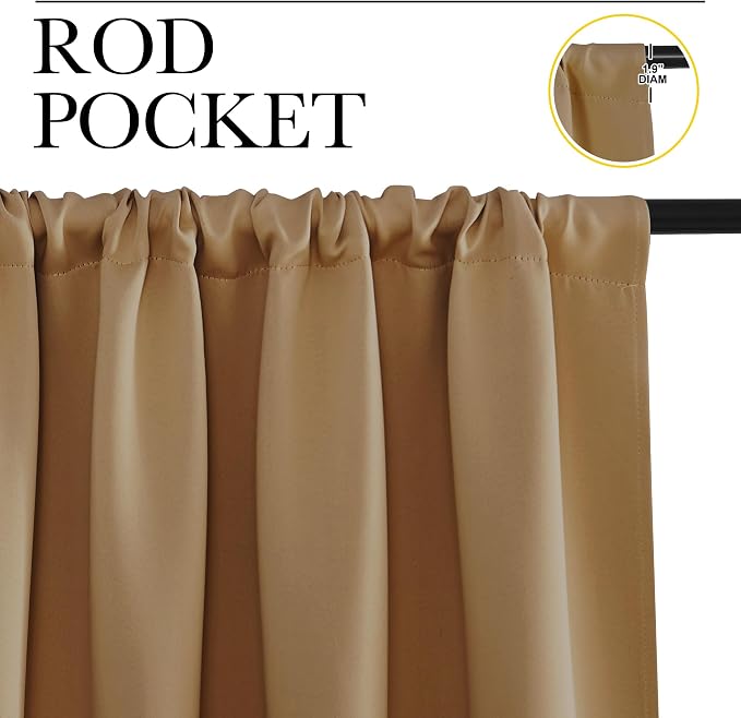 NICETOWN Blackout Curtains for Living Curtains, 1 Pair, 34-inch W x 84-inch L - Image 2