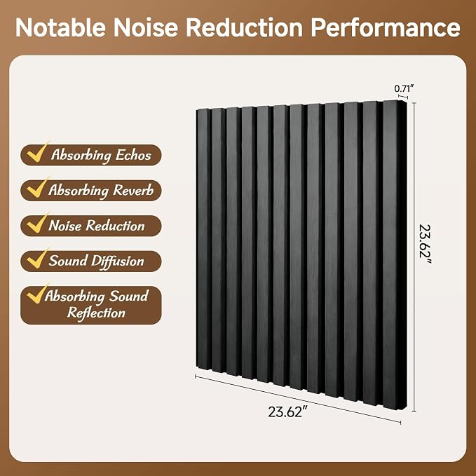 Acoustic Panels 4 Pack Self-Adhesive Upgrade, 23.62"X23.62" Sound Proof Wall - Image 3
