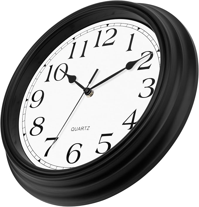 Foxtop 14 Inch Wall Clock Battery Operated Silent Non-Ticking Round Classic - Image 4