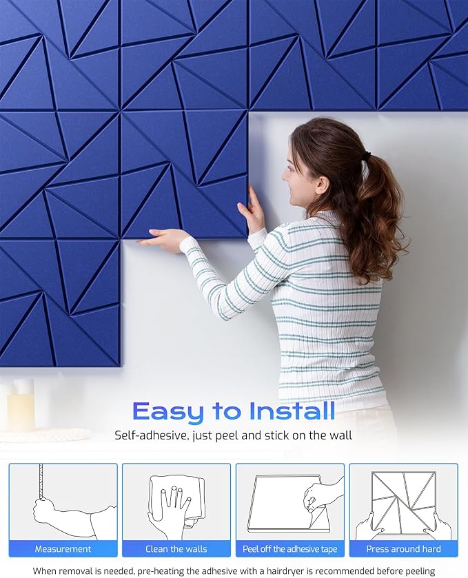22 Pack Acoustic Panels, Sound Proof Foam Panels - Image 6