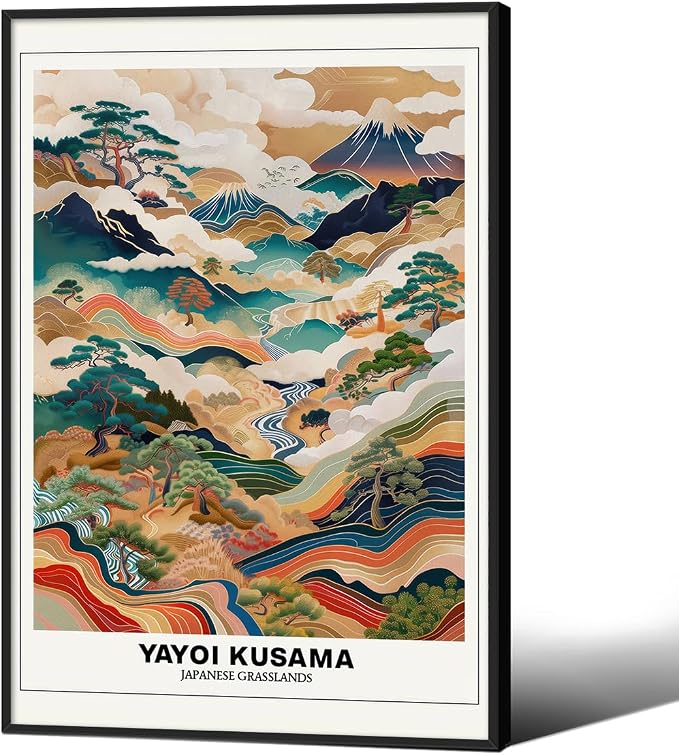 Vintage Yayoi Kusama Grasslands Posters Japanese Wall Art Yayoi Kusama Abstract by Unknown