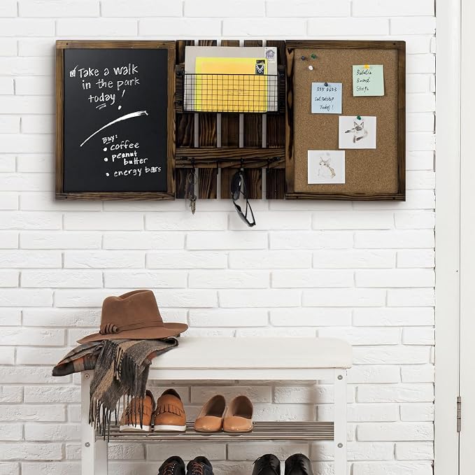 MyGift 3 Panel Wall Mounted Entryway Bulletin Board Combo Set - Image 7