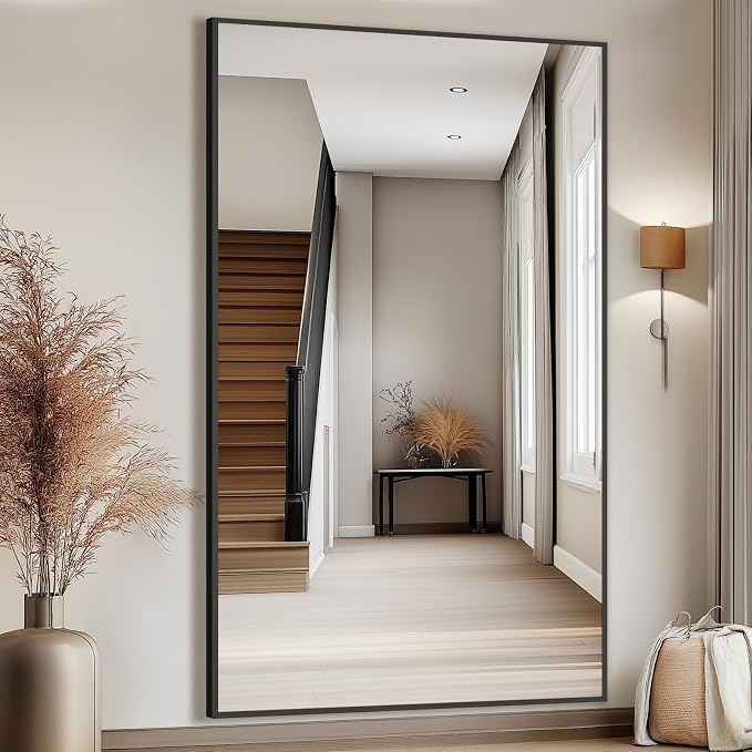 Oversized Standing Mirror Full Length, Hanging or Wall Mounted, Tempered Glass - Image 2