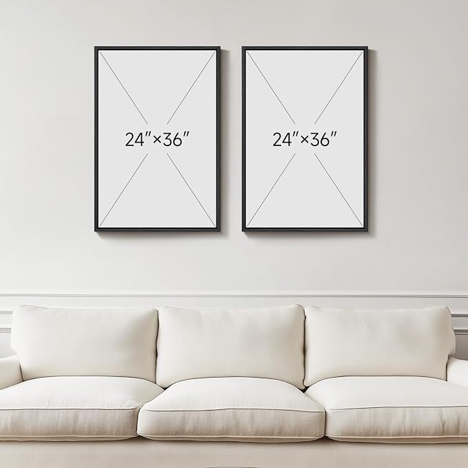 Framed Black and White Abstract Wall Art - Image 3