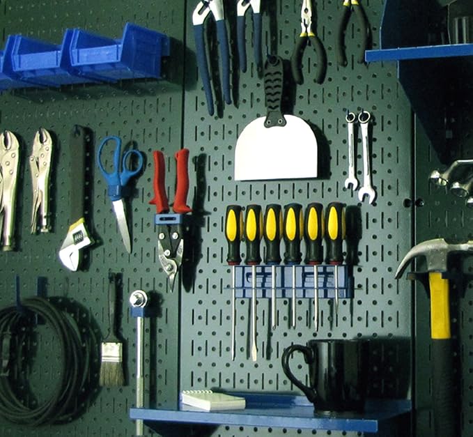 Wall Control Pegboard 32in x 16in Green Metal Pegboard Tool Board Panel - Image 2