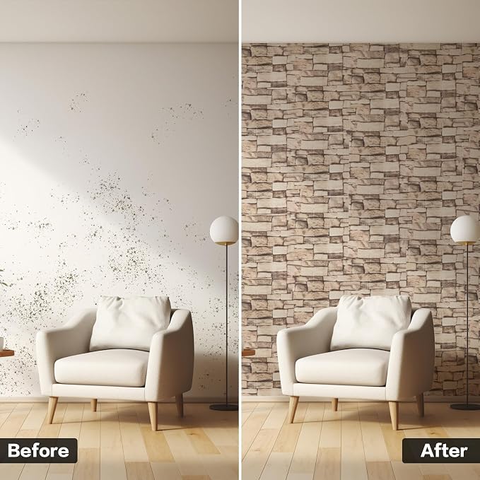 30PCS 3D Wall Panels Peel and Stick Foam, Self-Adhesive Decorative 3D Brick - Image 5
