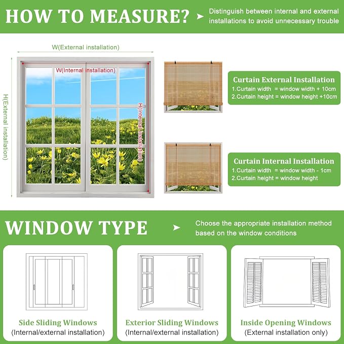 Bamboo Blinds 48x48 inch Bamboo Roman Shades - Image 6