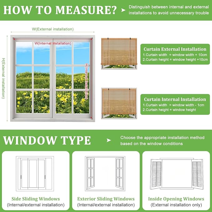 Bamboo Blinds 36x72 inch Bamboo Roman Shades - Image 6