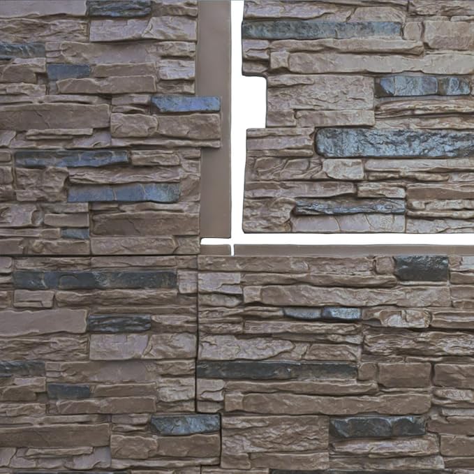 Ekena Millwork 45 3/4"W x 24 1/2"H x 1 1/4"D Canyon Ridge Stacked Stone - Image 9