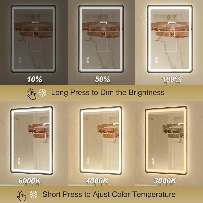 24x32 Inch LED Bathroom Mirror - Image 2