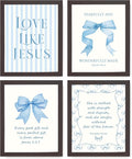 LARTSFRO Coquette Blue Bow Jesus Wall Art Decor Posters, Light Blue Bow Room by Unknown