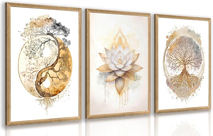GELDSTEI Tree of Life Wall Art, Calming Zen Wall Decor, Abstract Yin Yang Tree by Unknown