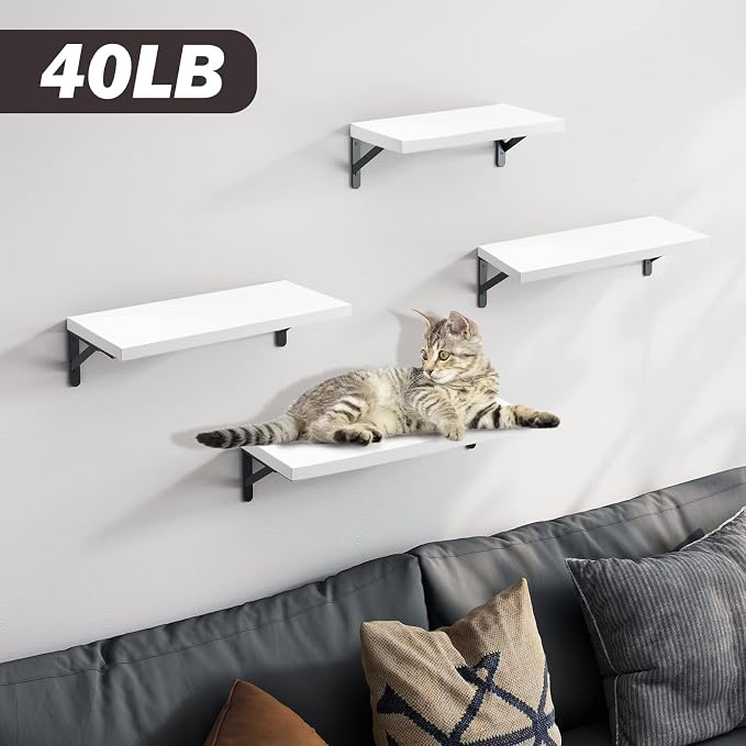 YGEOMER Floating Shelves for Wall, Different Sizes White Wall Shelves for - Image 2