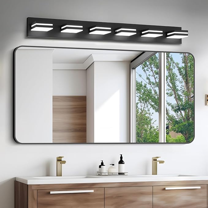 IZORRO LED Modern Bathroom Lights Fixtures, Matte Black Acrylic Wall Lighting - Image 6