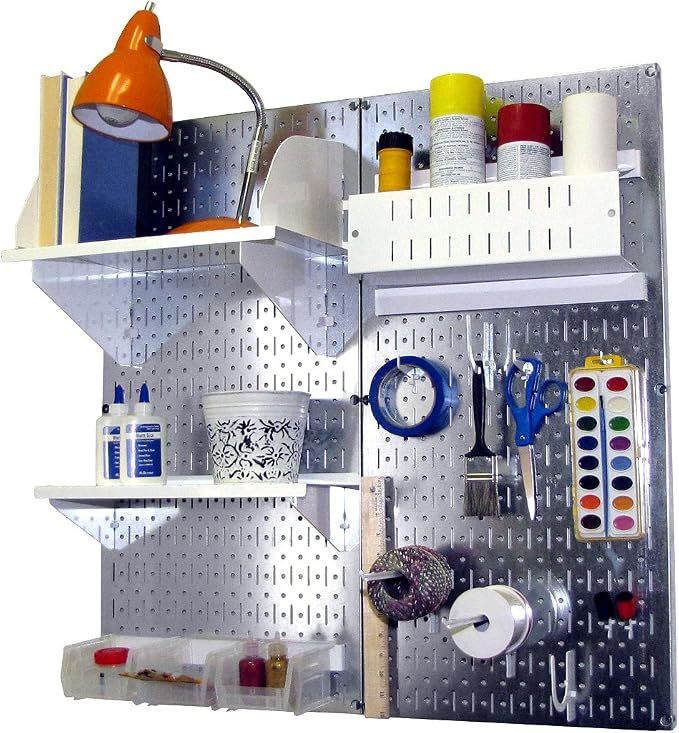 Wall Control 30-P-3232GV Galvanized Steel Pegboard Pack - Image 9