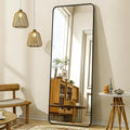 XRAMFY 56"x21" Floor Full Length Mirror Standing Full Body Rounded Corner by XRAMFY