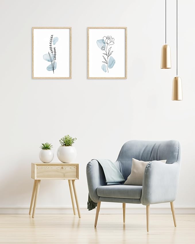 HesenDot Boho Art wall Décor, Botanical Print Set of 3, Abstract Line - Image 5